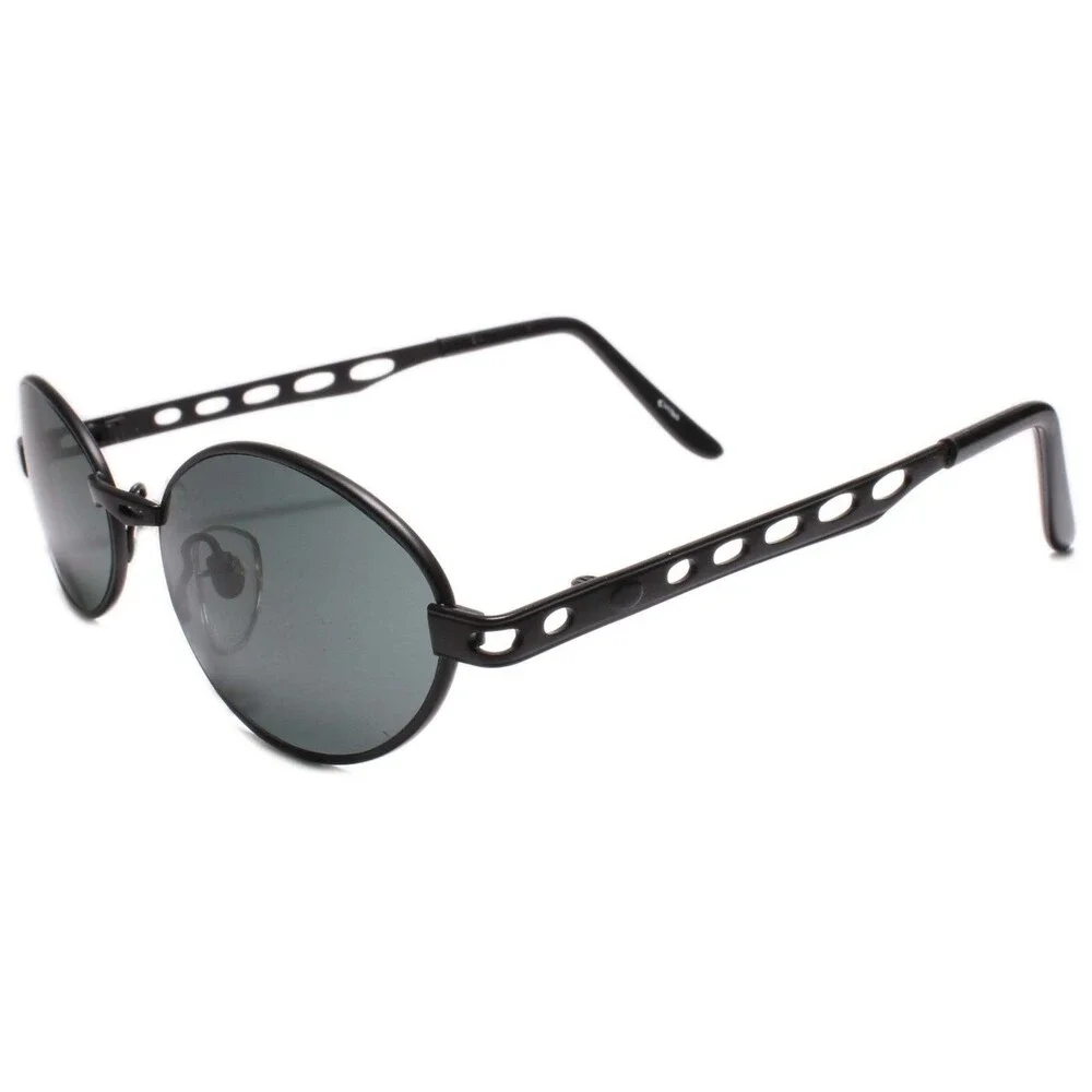 Mens Classy 80s True Vintage Old Stock 80s 90s Sun Glasses Oval Black Frame